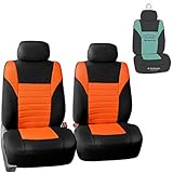 FH Group FB068102 Premium 3D Air Mesh Seat Covers Pair Set (Airbag Compatible) w. Gift, Orange/Black Color- Fit Most Car, Truck, SUV, or Van