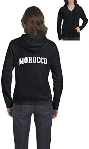Ugo What To Do in Morocco Travel Guide Deals Map Moroccon Flag Full-Zip Women's Hoodie