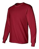 Gildan Ultra Cotton 6 oz. Long-Sleeve T-Shirt, Large, CARDINAL RED