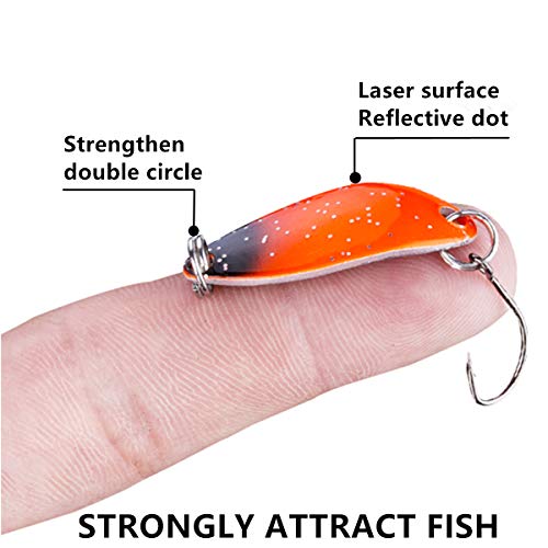 LiGG LiGG Forellenköder Bunt mit Einzelhaken Trout Spoon Set Spinnfischen Kunstköder Forellen Blinker Forellen Köder für… – Bild 4