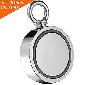 Wukong Fishing Magnet Double Sided Neodymium Magnet with Eyebolt, Combined 1700 LBS Pulling Force Super Strong Magnet…
