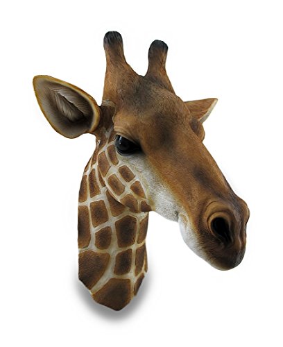 Zeckos Resin Wall Sculptures Giraffe Bust Exotic Trophy Head Wall Hanging Sculpture 12 X 17 X 11 Inches Brown