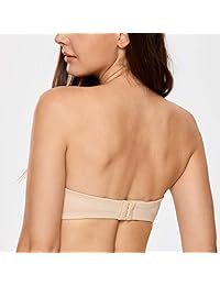 DELIMIRA Sujetador minimizador sin costuras invisible sin tirantes para dama