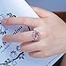 CiNily Orange Opal Rings for Women White Gold Plated Zircon Created Garnet Birthstone Women's Ring Size 9
