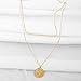 Feximzl 14K Gold Plated Rose Flower Coin Necklace for Women Dainty Handmade Fill Carved Pendant Chain Minimalist Jewelry Mothers Day Jewelry Gift (2 Layer Rose Flower)