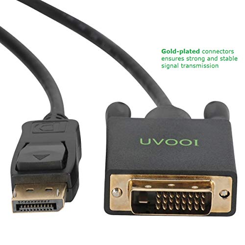DisplayPort to DVI Cable 10ft (DP to DVI-D Cable), UVOOI Display Port to DVI-D Cable Adapter Compatible with PC, Laptop, HDTV, Projector, Monitor, More- Gold-Plated - Thumbnail 2