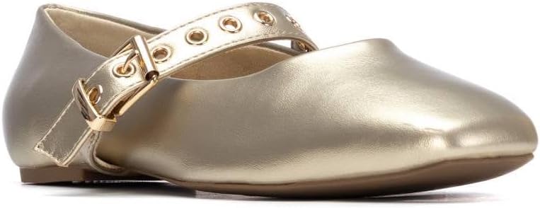 - Sapatilhas de ballet douradas femininas - calçado confortável e versátil - Moda casual - modelo 14511808 (Tamanho: 36)