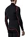 TSLA Men's Mock Long-Sleeved T-Shirt Cool Dry Compression Baselayer Top, Zero Basic(t11) - Black & Red, Large.