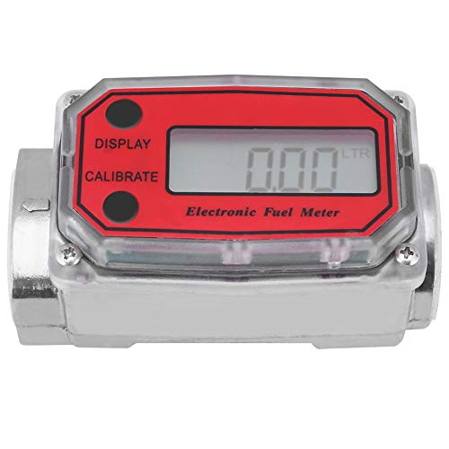 Leyeet Flow Water Meter,Mini Digital Flowmeter Diesel Fuel Flow Meter 15-120L 1" NPT (Color : Red)
