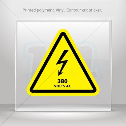 Decal Danger High Voltage 380 Volts Ac Motorbike Vehicle Weatherproof (3 X 2.75 Inches)