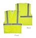 SHORFUNE High Visibility Safety Jackets with Pockets and Reflective Strips, Loop and Hook, Yellow, ANSI/ISEA Standards, L-XL