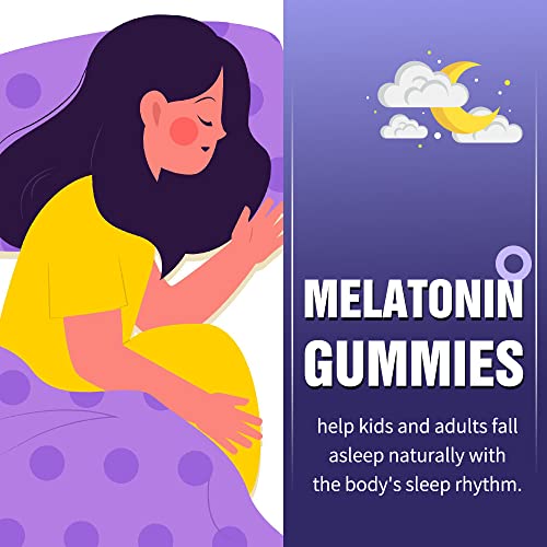 Adults Kids Melatonin Gummies Sleep - VEGEPOWER 3mg Vegan Fall Asleep Faster Sugar-Free Non-GMO Gluten Free Support Non-Habit Supplement for Men Women Strawberry Flavored 90 Count