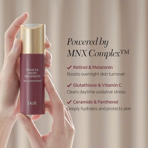 De:H Miracle Night Treatment with Liposomal Retinol, Melatonin & Peptides | Intensive Serum | Premium K-Beauty Derma Skincare | Firming, Fine Lines & Radiant Glow | 1.01 Fl Oz (30ml)