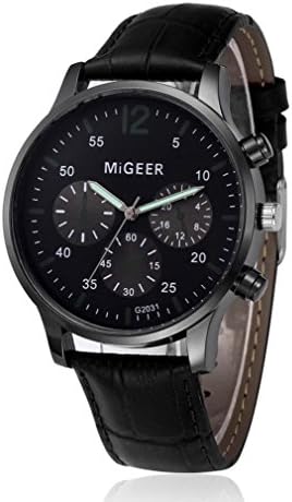 Men Watches On Sale, Paymenow Clearance Men Round Chronograph Watches Retro Fashion Analog Quartz Wrist Watch (Black)