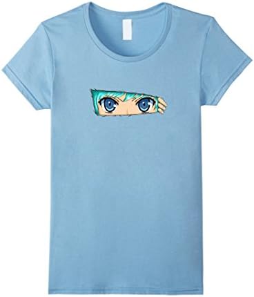 Womens Girl Eyes Face Expression Lover Gifts Funny Anime Tee Shirts Large Baby Blue