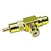 RCA Splitter, Conwork (Premium) RCA Male to 2 RCA Female Right Angle Plug Splitter Adapters M/F Gold-Plated Metal Connector