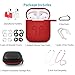 AirPods Case,KHTONE 12 in 1 Silicone AirPods Accessories Set Protective Cover, Compatible with Apple AirPods Charging Case,Watch Band Airpods Holder/Ear Hooks/Keychain//Carrying Box（Red）thumb 1