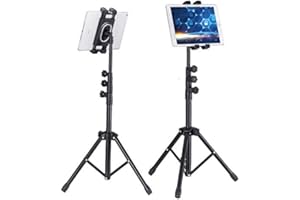 omarando Ipad Tripod Stand. Extendable Height with Adjustable Angle. Versatile Floor Standing Holder for iPad Pro, Mini, Air,