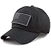 The Hat Depot Low Profile Tactical Operator with USA Flag Patch Buckle Cotton Cap (USA- Black)