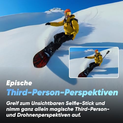 X3 wasserdichte 360° Action Kamera mit 1,27 cm (1/2 Zoll)-Sensor, 5,7 K 360°, 72 MP 360° Fotos, Stabilisierung, 5,8 cm (2,29 Zoll)-Touchscreen, Vibrationserkennung und mehr
