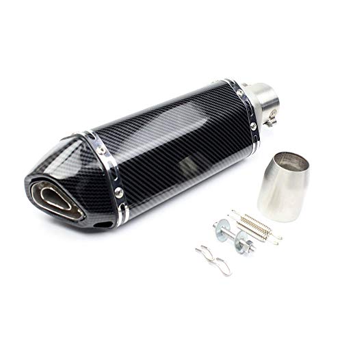 MGOD 1.5-2"Inlet Motor Exhaust Carbon Fiber Muffler with Removable DB Killer for Street/Sport Dirt Bike and Scooters