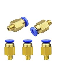 WeiMeet   Tubo de teflón PTFE de 5 piezas PC4 M6, montaje rápido, 5 piezas PC4 M10, conector de empuje neumático recto para impresora 3D, filamento de 0.069 in