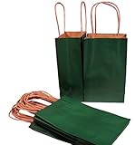 Creative Hobbies Hunter Green Small Paper Gift Handle Bags, 5.25