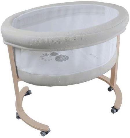 Micuna Smart Fresh Wooden and Fabric Bassinet, Natural/Beige