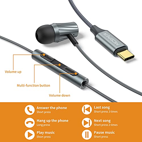USB C Headphone,USB C Earbuds Type C Headphones with