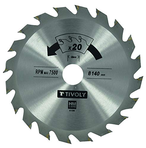 TIVOLY Xt50514004136 Circular Saw Blade Flow Diameter 140 mm Bore 20 mm Carbide Teeth Reduction Ring Diameter 12.7 mm