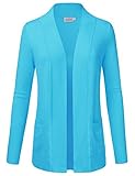 JJ Perfection Women's Open Front Draped Knit Long Sleeve Sweater Cardigan