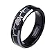 Greenpod 6mm 8mm EKG Heartbeat Wedding Band Silver Black Tungsten Carbide Ring for Men Women Color Changing Comfort Fit Size 4-15