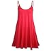 FashionMark Womens Plain Strappy Viscose Jersey Flared Swing Cami Dress