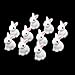 Oarkive 10pcs Dollhouse Miniature Rabbit Figurines Animals Figures Toys (10pcs)