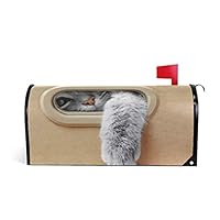 LvShen Animal Cat Magnetic Mailbox Covers Sticker Mail Post Box Decor Decal