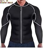 Ursexyly Men Exercise Sweat Hot Dress Shirt Sauna Suit Neoprene Slimming Fitness Jacket Gym Wear for Core Muscle Training Sauna Suits