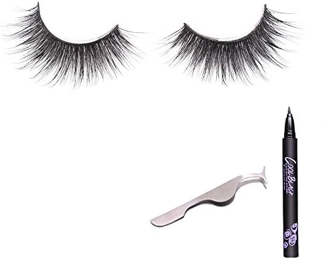 3D Eyelashes Natural Thick Long Handmade [2 FREE GIFTS] Eyeliner and Tweezers Reusable Style Makeup Cosmetic Tool Party Beauty Accessories Hot Sexy Eyelashes Extension Fake Black Lash Salon Perfect