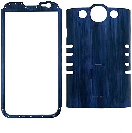 (LG E980/Optimus G Pro) (Rocker Series Kool Kase) Smooth Finish Brushed Metal Pattern Bright Blue