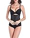Everbellus Breathable Latex Corset Training Waist Cincher for Women (2XL, Black)