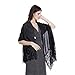 Women Fashion Scarf Wrap Shawl,RiscaWin Autumn Soft Lightweight Lace Scarves Wrap Warm Scarf(Black)