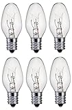 Creative Hobbies® Replacement Light Bulbs for Scentsy Wax Warmers, Salt Lamps, and Night Lights ~ 15 Watt, Clear, Steady Burning, Individually Boxed, Pack of 6 Bulbs