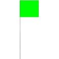 Swanson Tool Co FLM15100 2.5-Inch by 3.5-Inch Marking Flags with 15-Inch Wire Staffs, Lime, 100-Pack