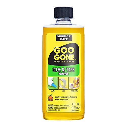 Goo Goo Glue and Tape Adhesive Remover - 4 Ounce - Removes Adhesives Stickers Crayon Glue Tape Gum Window Decals Glitter Labels