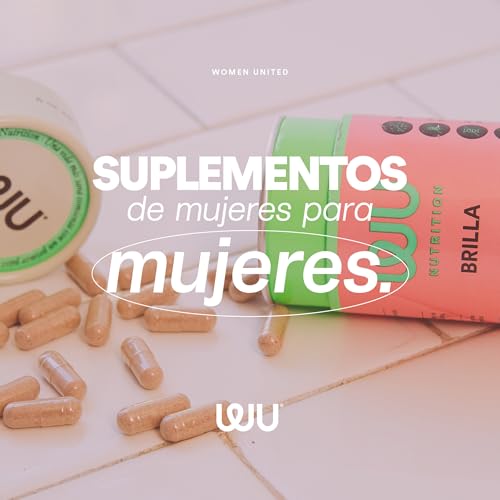 WU Nutrition BRILLA | Colágeno Hidrolizado Puro, Biotina y Ácido Hialurónico | Péptidos de Colágeno | Vitaminas para Mujer (Vitamina C, D, E y Zinc) | Suplemento para Cuidado de Cabello, Piel y Uñas | 120 Cápsulas Vegetales (2 Meses)