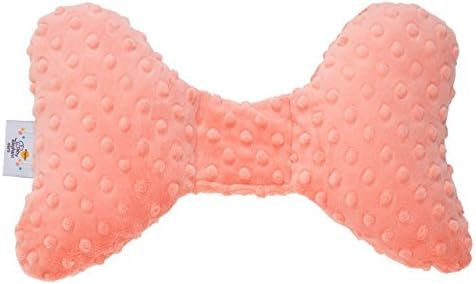 Baby Elephant Ears Head Support Pillow for Car Seat, Stroller, Swing, Bouncer, Changing Table (Luxe Edition Minky Coral)