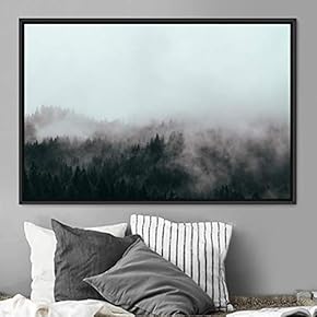 signwin Framed Canvas Wall Art Foggy Mountains Aerial...