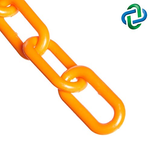 Mr. Chain Plastic Barrier Chain, Safety Orange, 2-Inch Link Diameter, 25-Foot Length (50012-25)