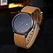 SMTSMT Popular Low-Key Men's Quartz Wristwatch Minimalist Connotation Leather Watch (Brown)