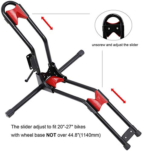 Dirza Bike Stand Vertical and Horizontal Bike Floor Stand - Storage Bike Indoor - Free Up Floor Space in Office/Studio Apartment - No Drilling Required Black