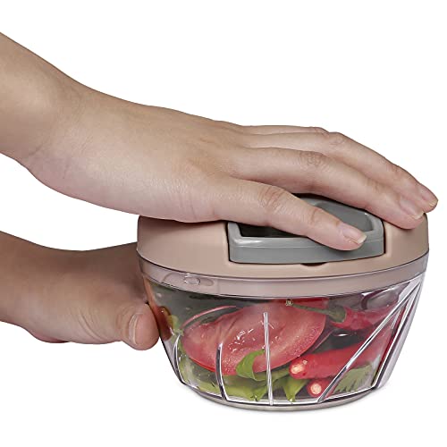 Mini Food Chopper, Manual Onion Chopper Garlic Chopper, Hand Food